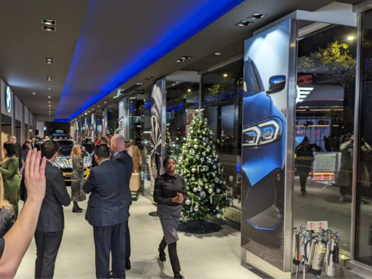 BMW Park Lane flagship at an evening event