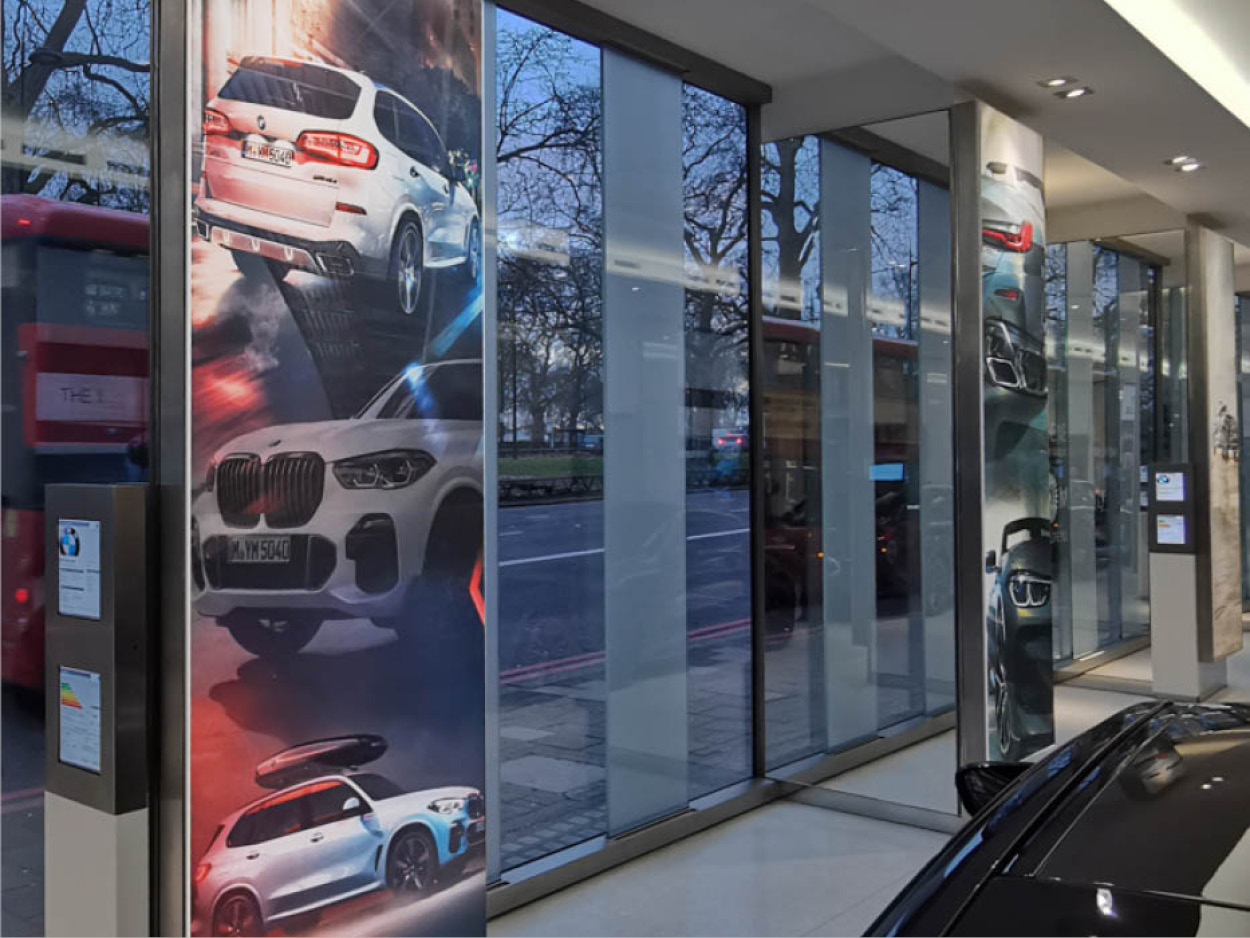 BMW showroom pillar wraps