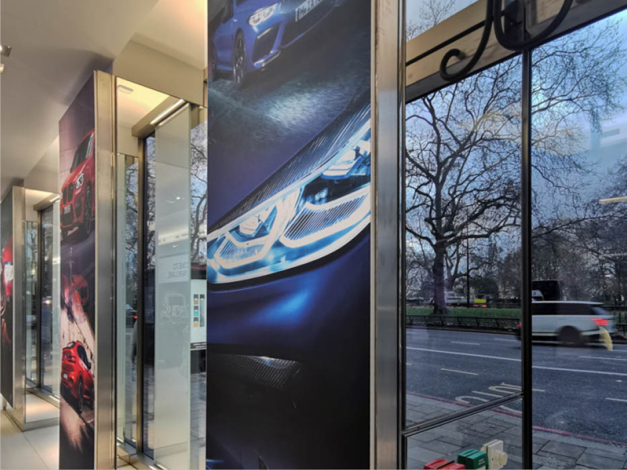 BMW showroom headlight detail