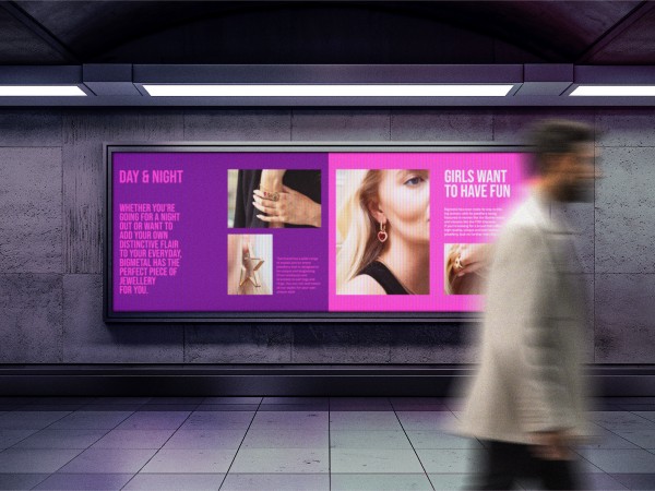 Route two across an underground billboard