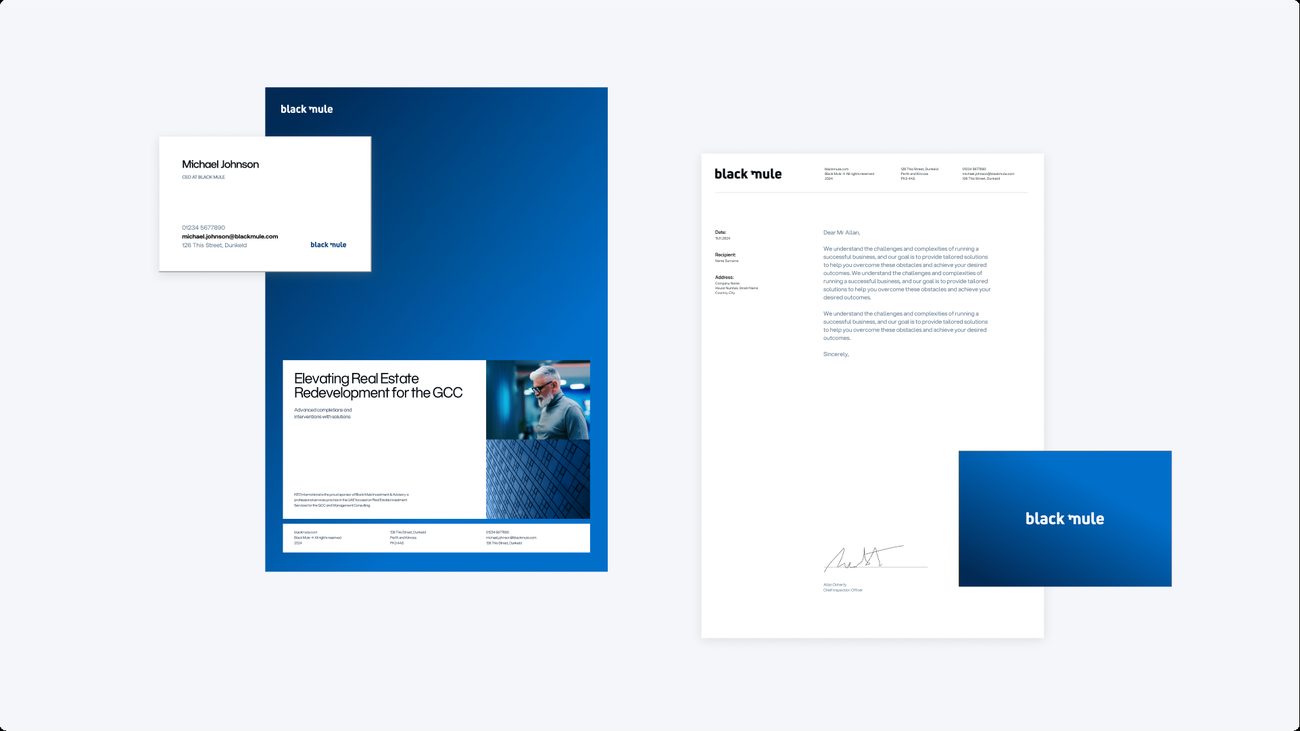 Black Mule Blue Gradient, stationery