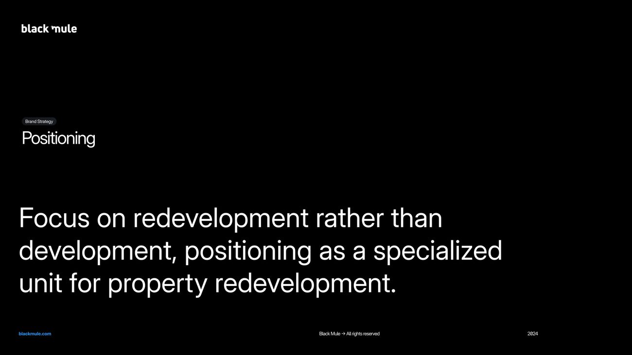 Black Mule brand guidelines, positioning