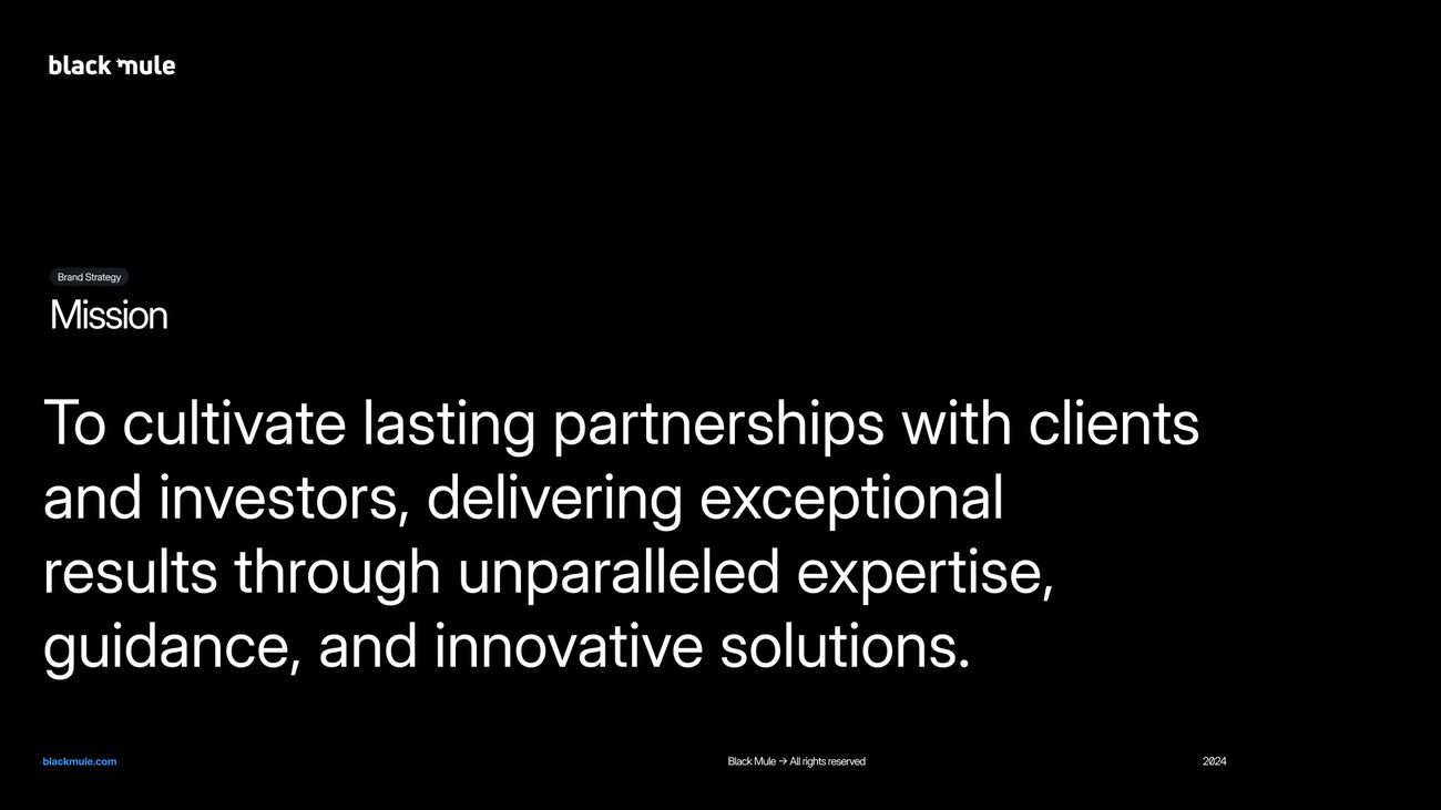 Black Mule brand guidelines, mission