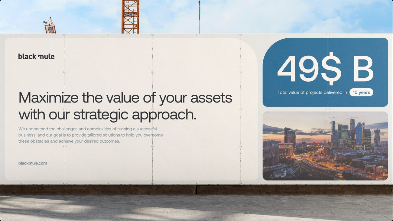 Black Mule site hoarding, refined