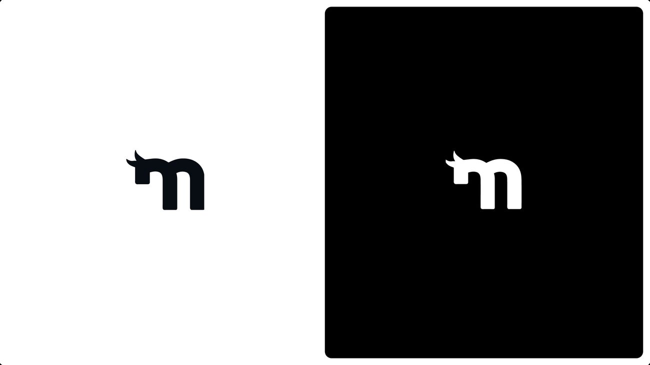 Black Mule monogram on light and dark