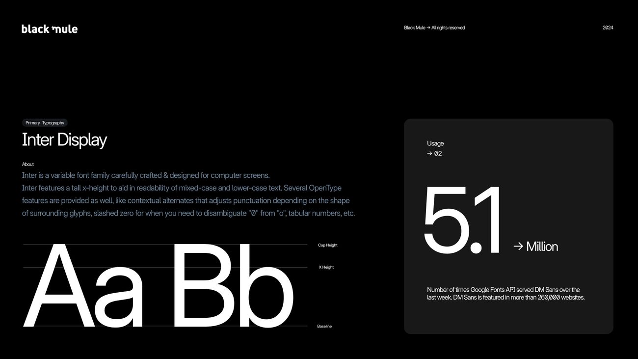 Black Mule typography