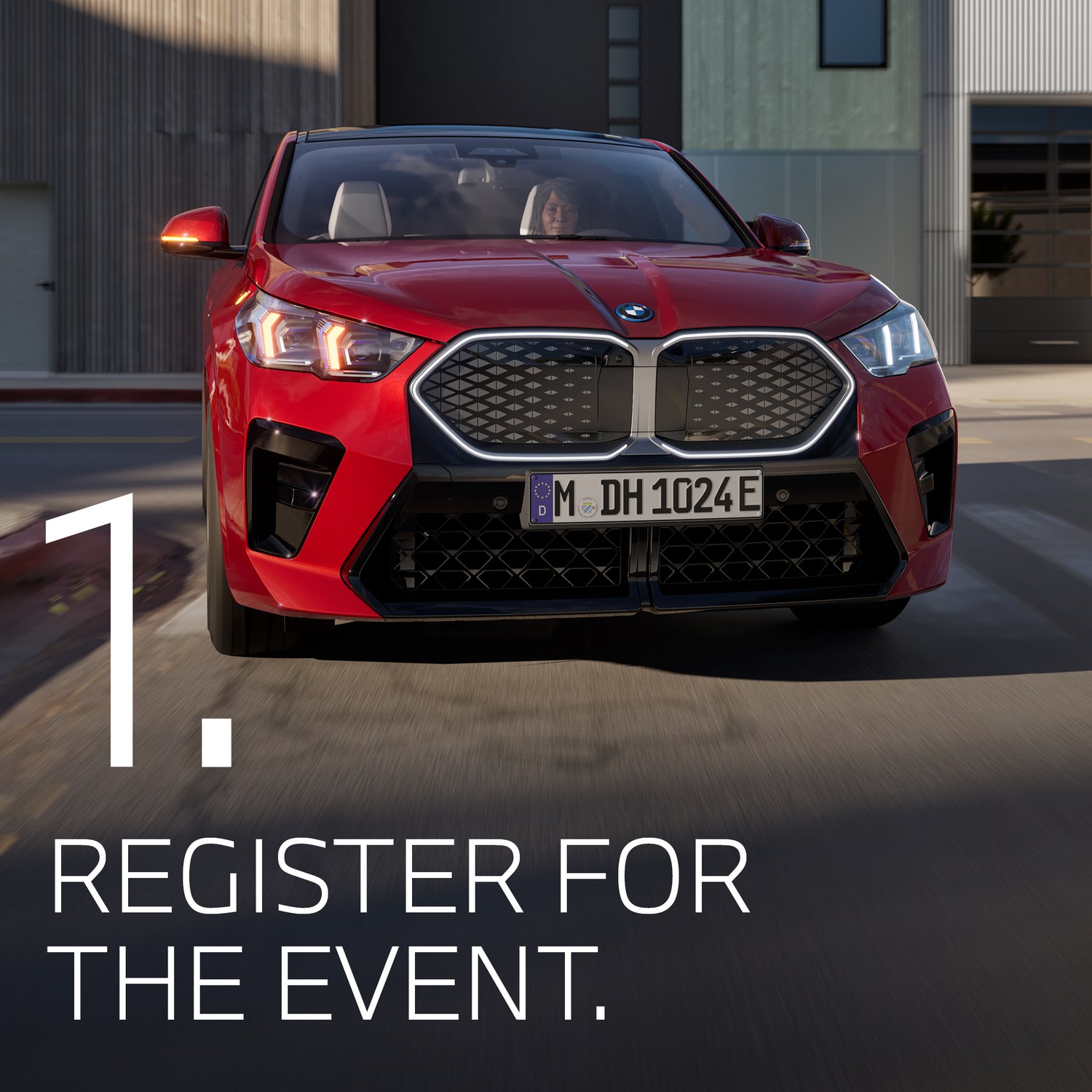 Step one, register for the event, BMW iX2