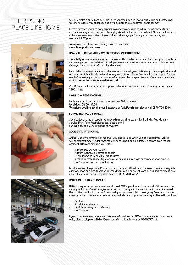 BMW handover pack page 2
