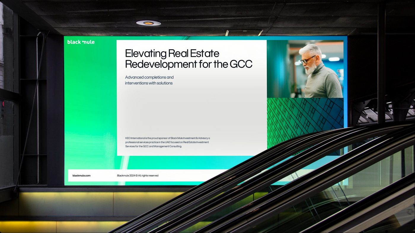 Black Mule digital out-of-home, metro environment