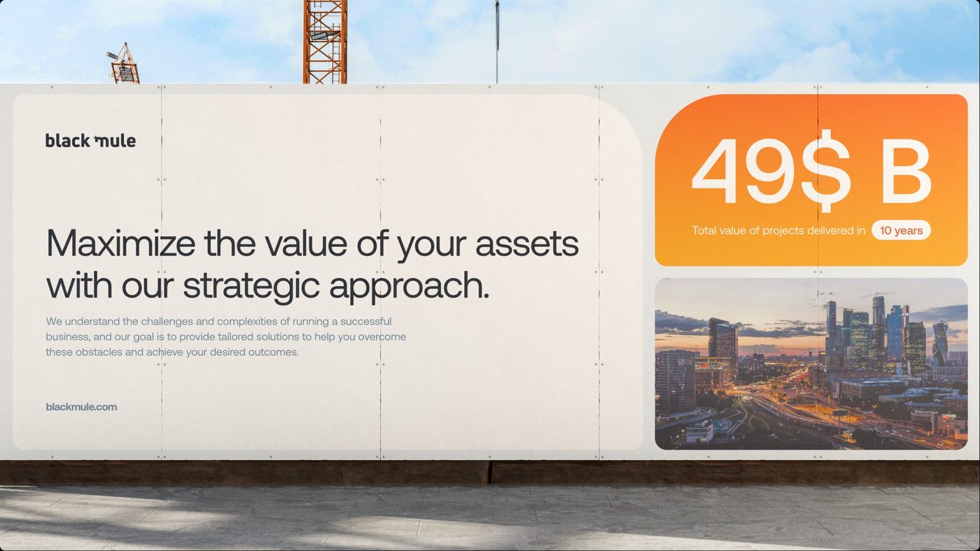 Black Mule construction hoarding