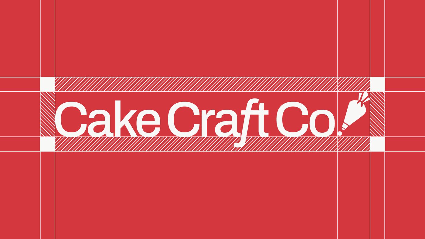 Cake Craft Co logo with construction grid