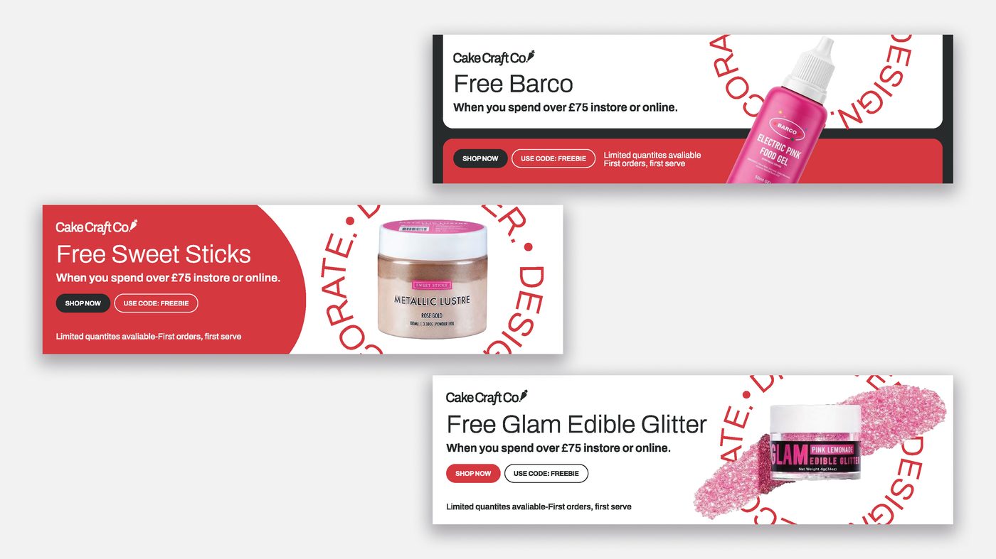 Cake Craft Co promotional banners