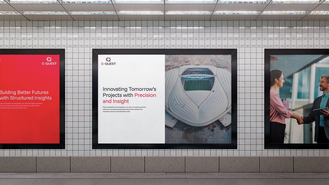 C-Quest underground platform out-of-home campaign: innovating tomorrow's projects with precision and insight