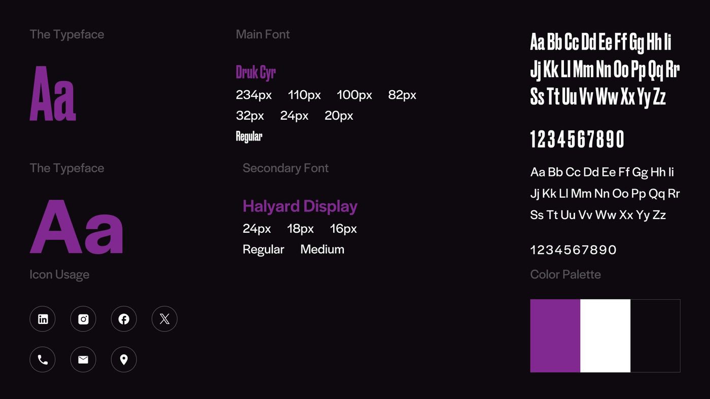 Pansports typography and colour palette