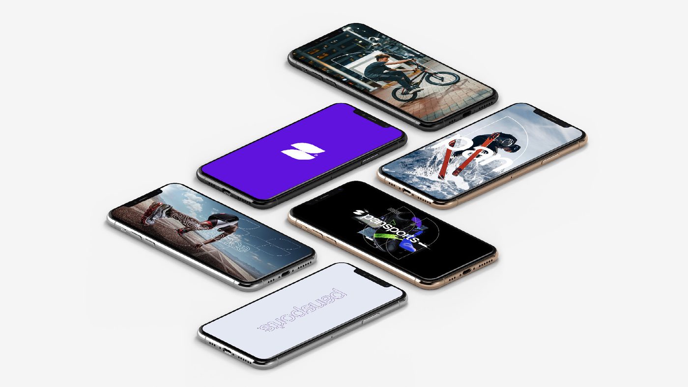 Pansports mobile app across screens