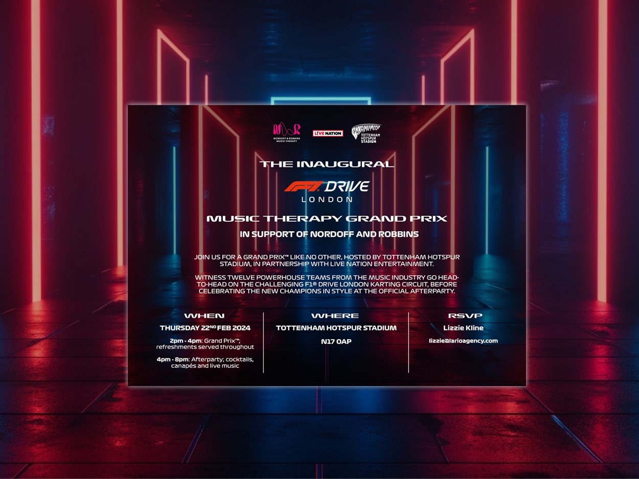 F1 Drive Music Therapy Grand Prix invite