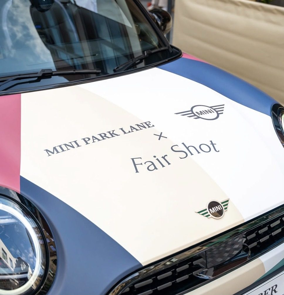 The MINI Park Lane and Fair Shot lockup on the bonnet