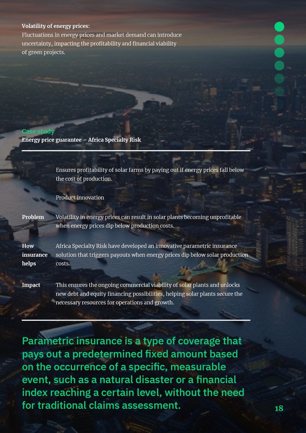Parametric insurance spotlight spread