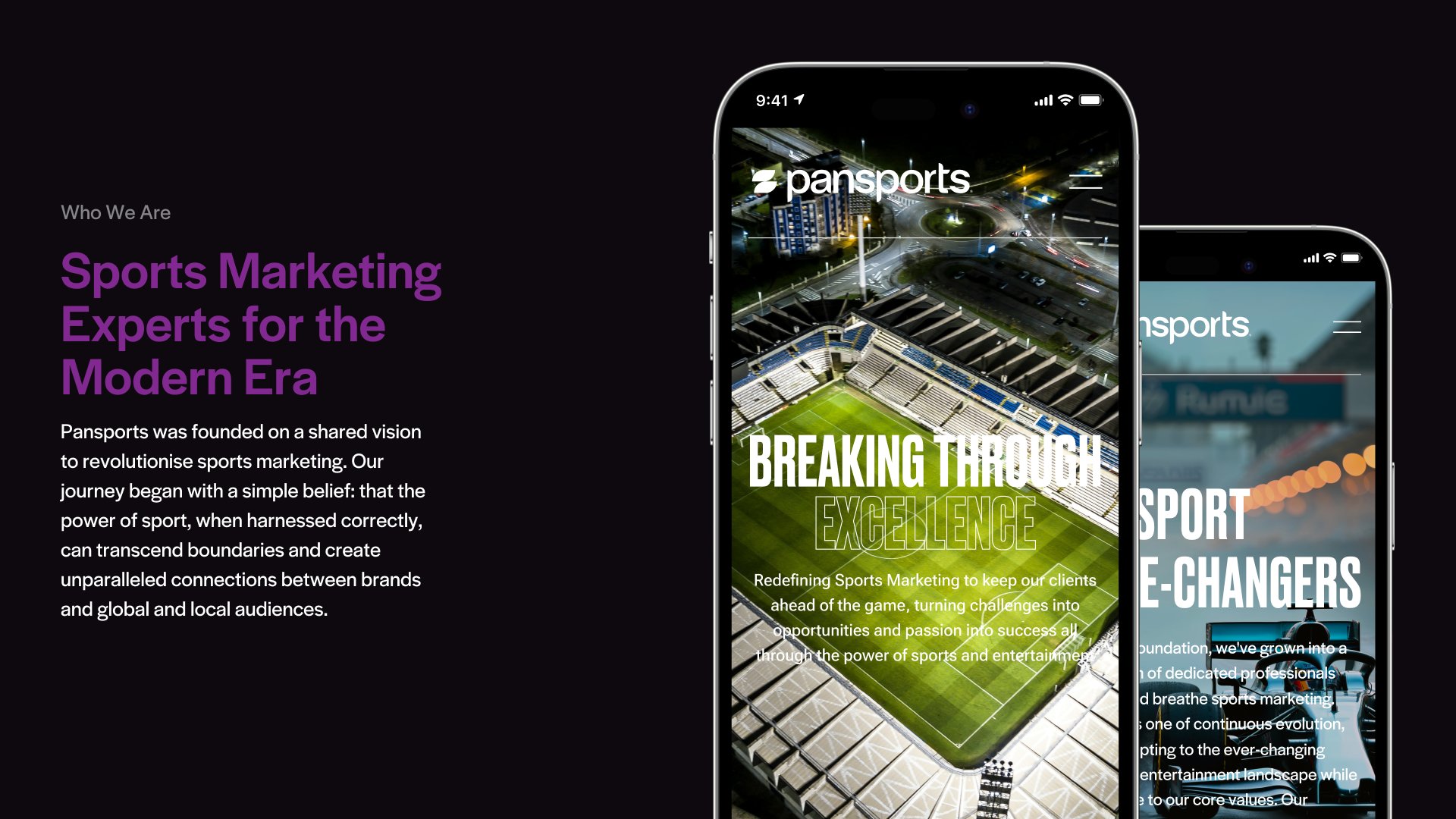 Pansports logo construction — brandmark anatomy