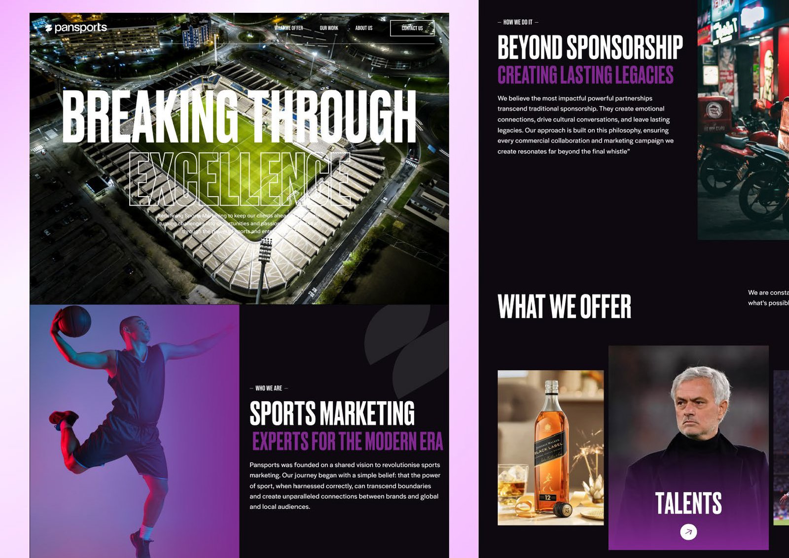 Pansports website design